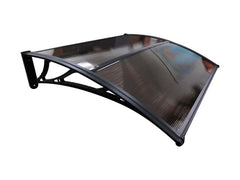 Copertină ECO de ușă 120x80cm marchiză adăpost acoperiș negru-bronz