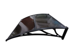 Copertină ECO de ușă 120x80cm marchiză adăpost acoperiș negru-bronz