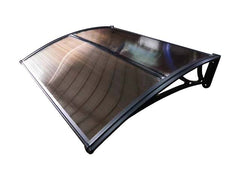 Copertină ECO de ușă 120x80cm marchiză adăpost acoperiș negru-bronz