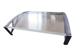 Copertină ECO de ușă 100x100cm marchiză adăpost acoperiș gri-transparent