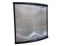 Copertină ECO de ușă 100x100cm marchiză adăpost acoperiș negru-transparent