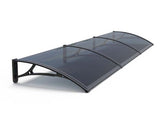 Copertină PRO Alu+Plexiglas de ușă 360x120cm marchiză adăpost acoperiș negru-antracit