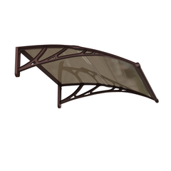 Copertină ECO de ușă 100x100cm marchiză adăpost acoperiș maro-bronz