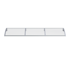Copertină PREMIUM de ușă 360x100cm / marchiză / adăpost / acoperiș - brațe gri - placă 6mm întreagă transparent