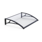 Copertină PRO Alu+Plexiglas de ușă 120x80cm marchiză adăpost acoperiș negru-transparent