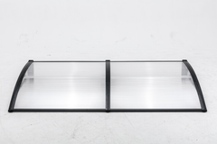 Copertină ECO de ușă 240×80cm marchiză adăpost acoperiș negru-transparent