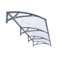 Copertină PRO Alu+Plexiglas de ușă 300x150cm marchiză adăpost acoperiș gri-transparent