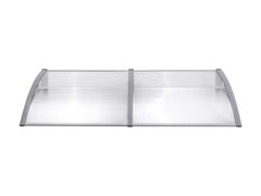 Copertină ECO de ușă 200x120cm marchiză adăpost acoperiș gri-transparent