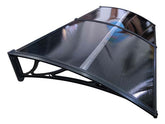 Copertină ECO de ușă 200x80cm marchiză adăpost acoperiș negru-antracit