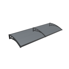 Copertină PREMIUM de ușă 150x150cm marchiză adăpost acoperiș - brațe negre - placă 6mm întreagă antracit