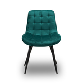 Scaun de Bucatarie / Dining, AVA Tapitat Textil Catifea, Cadru din Metal Vopsit, 85x60x50cm, Verde