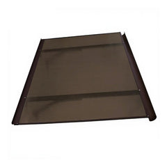 Copertină BODO PRO Alu cu jgheab +Policarbonat de ușă 120x90cm marchiză adăpost acoperiș maro-bronz