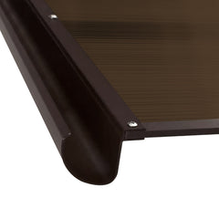 Copertină BODO PRO Alu cu jgheab +Policarbonat de ușă 120x90cm marchiză adăpost acoperiș maro-bronz