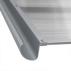 Copertină BODO PRO Alu cu jgheab + Policarbonat de ușă 120x90cm marchiză adăpost acoperiș gri-transparent