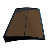 Copertină COR PRO Alu+Plexiglas de ușă 140x80cm marchiză adăpost acoperiș negru-bronz