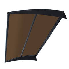 Copertină COR PRO Alu+Plexiglas de ușă 140x80cm marchiză adăpost acoperiș negru-bronz