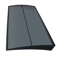 Copertină COR PRO Alu+Plexiglas de ușă 140x80cm marchiză adăpost acoperiș negru-antracit