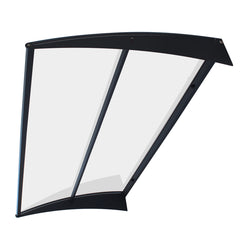 Copertină COR PRO Alu+Plexiglas de ușă 140x80cm marchiză adăpost acoperiș negru-transparent