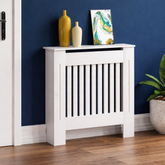 Mască S - 78cm, grosime 18 mm, pentru calorifer alb lucios / lemn MDF cu lamele verticale