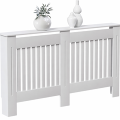 Mască L - 152 cm, grosime 21mm, pentru calorifer alb lucios / lemn MDF cu lamele verticale