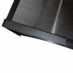 Copertină PREMIUM LUMI cu senzor de lumină și panou solar pentru ușă, 300x100 cm marchiză acoperiș adăpost, negru-antracit