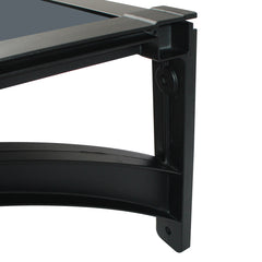 Copertină ERIC PRO Alu cu Jgheab + Plexiglas de ușă 150x100cm marchiză adăpost acoperiș negru-antracit