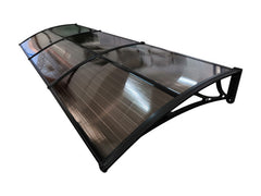 Copertină ECO de ușă 360×80cm marchiză adăpost acoperiș negru-bronz