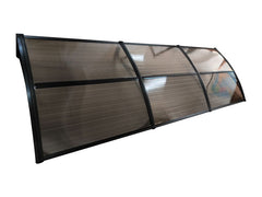 Copertină ECO de ușă 360×100cm marchiză adăpost acoperiș negru-bronz