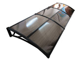Copertină ECO de ușă 360×120cm marchiză adăpost acoperiș negru-bronz