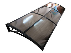 Copertină ECO de ușă 360×120cm marchiză adăpost acoperiș negru-bronz