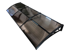 Copertină ECO de ușă 360×100cm marchiză adăpost acoperiș negru-bronz