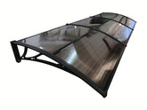 Copertină ECO de ușă 360×80cm marchiză adăpost acoperiș negru-bronz