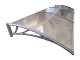 Copertină ECO de ușă 300x100cm marchiză adăpost acoperiș gri-transparent