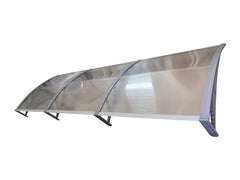 Copertină ECO de ușă 240x150cm marchiză adăpost acoperiș gri-transparent