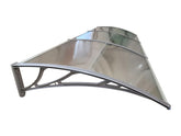 Copertină ECO de ușă 360×100cm marchiză adăpost acoperiș gri-transparent