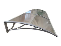 Copertină ECO de ușă 300×80cm marchiză adăpost acoperiș gri-transparent