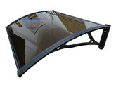 Copertină PRO Alu+Plexiglas de ușă 100x100cm marchiză adăpost acoperiș negru-bronz