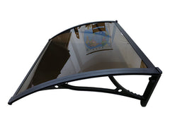 Copertină PRO Alu+Plexiglas de ușă 100x100cm marchiză adăpost acoperiș negru-bronz