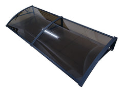 Copertină PRO Alu+Plexiglas de ușă 150x120cm marchiză adăpost acoperiș negru-bronz