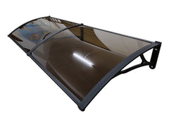 Copertină PRO Alu+Plexiglas de ușă 150x120cm marchiză adăpost acoperiș negru-bronz