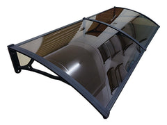 Copertină PRO Alu+Plexiglas de ușă 150x120cm marchiză adăpost acoperiș negru-bronz