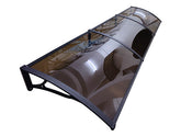 Copertină PRO Alu+Plexiglas de ușă 360x100cm marchiză adăpost acoperiș negru-bronz