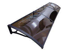 Copertină PRO Alu+Plexiglas de ușă 300x80cm marchiză adăpost acoperiș negru-bronz