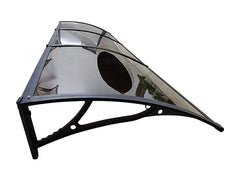 Copertină PRO Alu+Plexiglas de ușă 300x80cm marchiză adăpost acoperiș negru-bronz