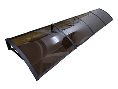 Copertină PRO Alu+Plexiglas de ușă 400x80cm marchiză adăpost acoperiș negru-bronz