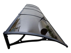 Copertină PRO Alu+Plexiglas de ușă 400x80cm marchiză adăpost acoperiș negru-bronz