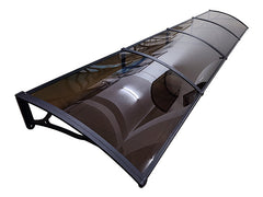 Copertină PRO Alu+Plexiglas de ușă 400x80cm marchiză adăpost acoperiș negru-bronz