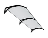 Copertină PREMIUM LUMI cu senzor de lumină și panou solar pentru ușă, 300x100 cm marchiză acoperiș adăpost, gri-transparent