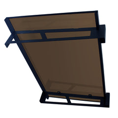 Copertină JAN PRO Otel+Plexiglas de ușă 140x100cm marchiză adăpost acoperiș negru-bronz