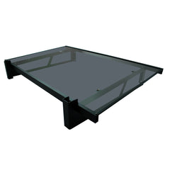 Copertină JAN PRO Otel+Plexiglas de ușă 140x100cm marchiză adăpost acoperiș negru-antracit